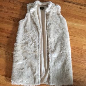 Long faux fur vest